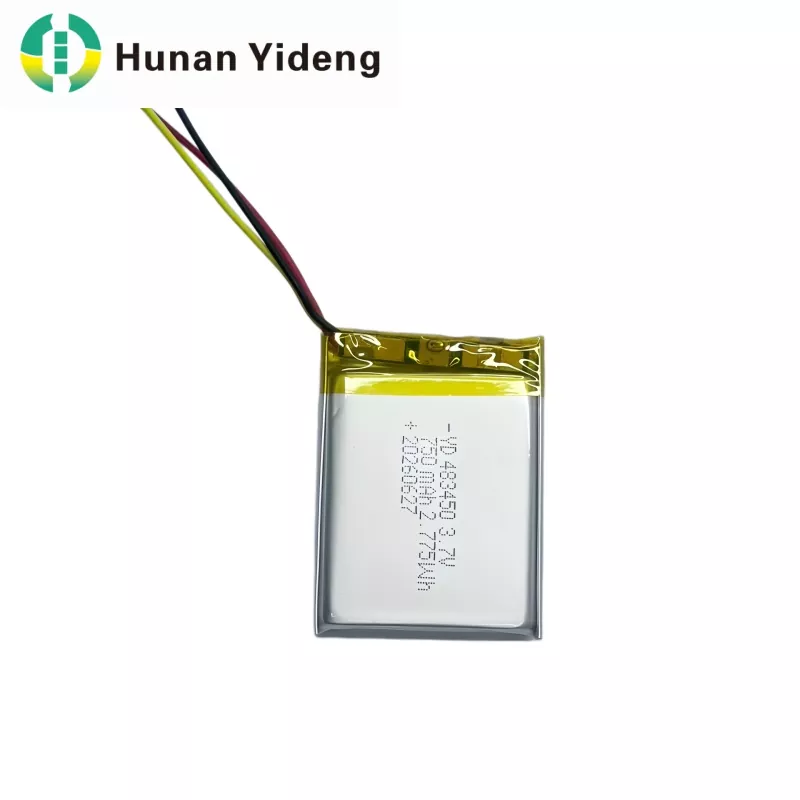 3.7V 750mAh 483447 উচ্চ ক্ষমতার ছোট লিথিয়াম পলিমার রিচার্জেবল লিপো ব্যাটারি