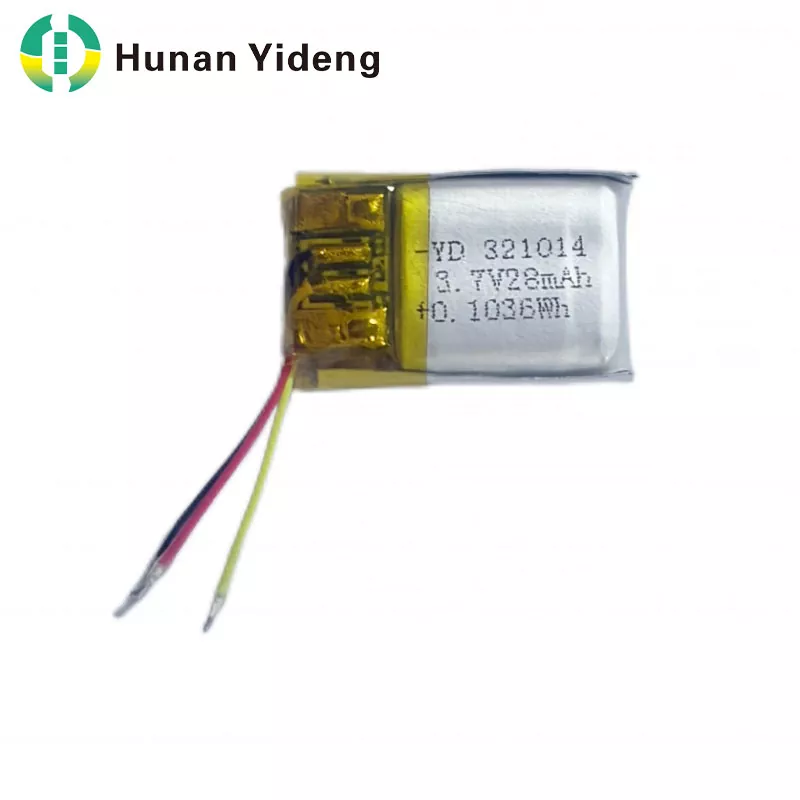 321014 28mah 3.7V রিচার্জেবল ছোট প্রিজম্যাটিক ব্যাটারি