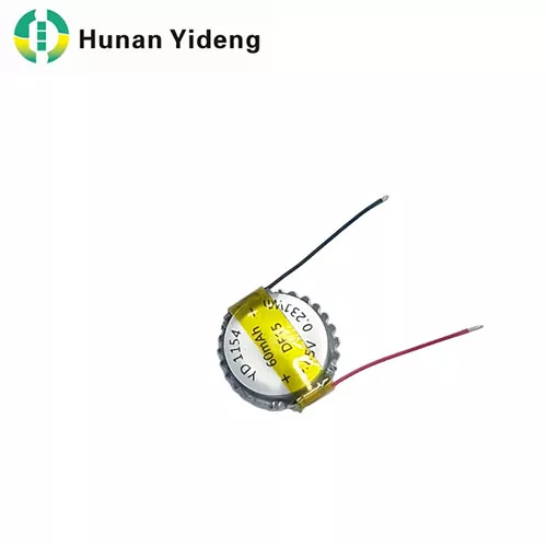 1254 3.7v 75mAh 0.277wh Pouch Coin Lipo Battery Rechargeable Button Cell